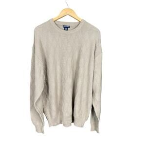 Vintage Knightsbridge Beige Argyle Diamond Sweater Mens Large Classic Preppy